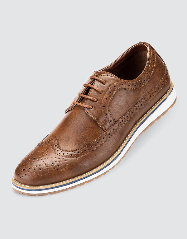 Ornate Wingtip Casual Oxford Shoes